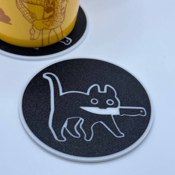 knife cat coaster