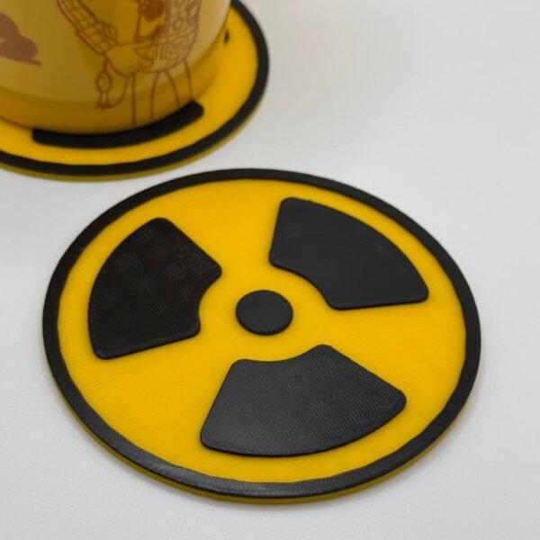 Radioactive logo coaster